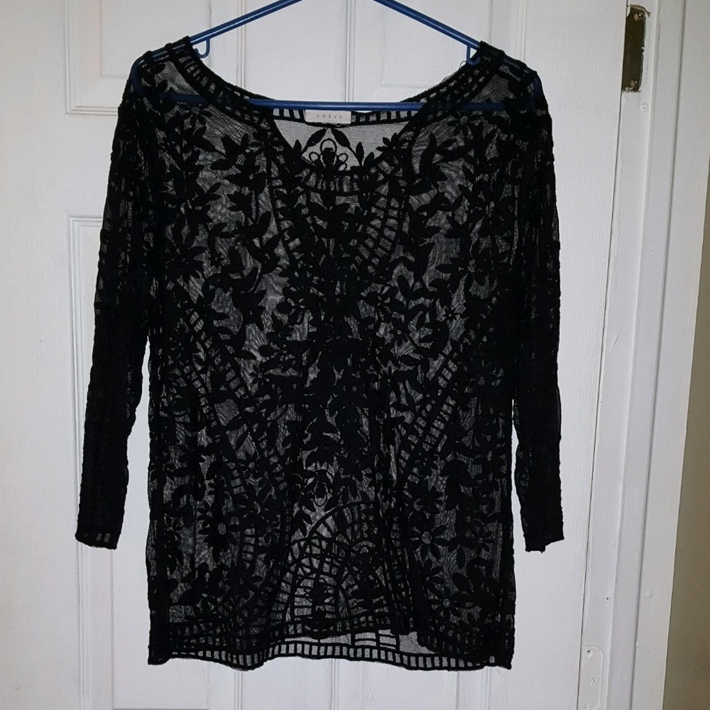 Adiva Black Lace Blouse (L)